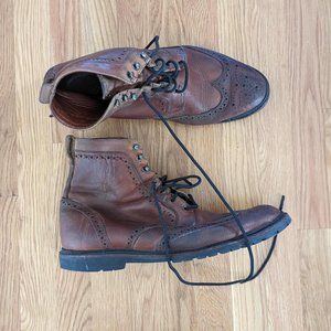 Allen Edmonds Brown Astor Wingtip Leather Boot size 15